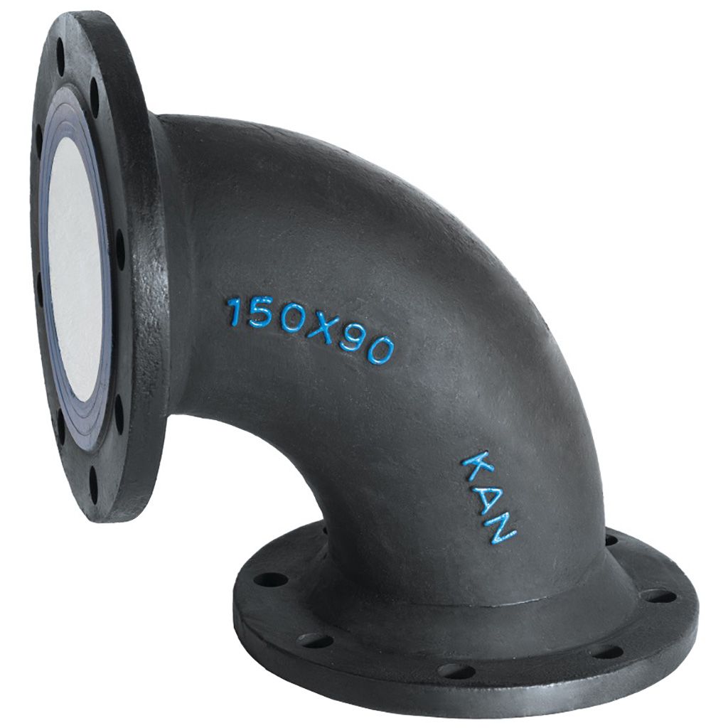Double-flanged 90° (1/4) bends